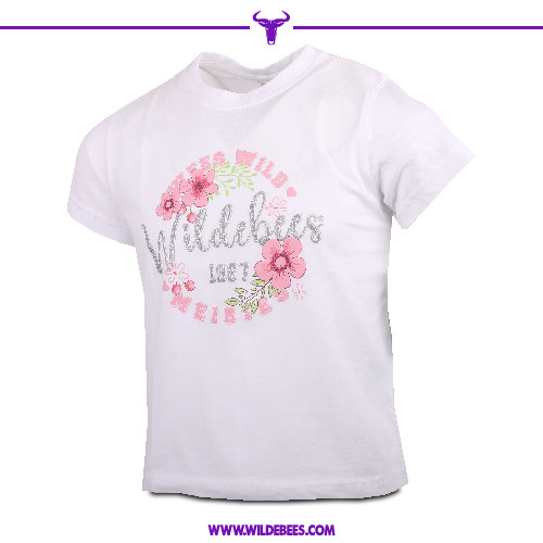 Glitter Meisie T-Shirt White | Girls