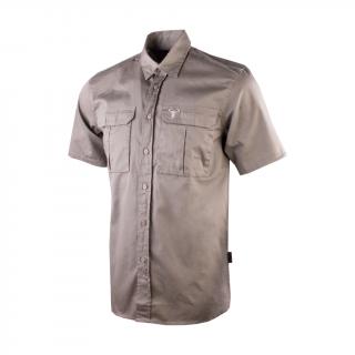 Cotton Canvas Short Sleeve Shirt | Men