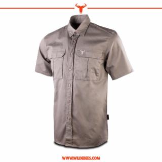 Short Sleeve Cotton Canvas Shirt | Mens