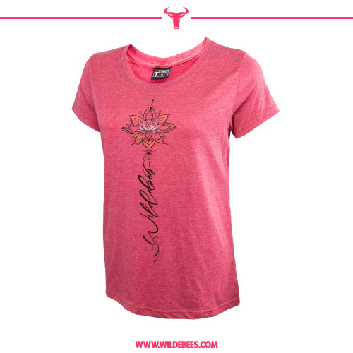 Short Sleeve Vertical Lotus T-Shirt | Ladies