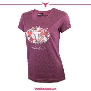 Short Sleeve Oval Rose  T-Shirt  | Ladies