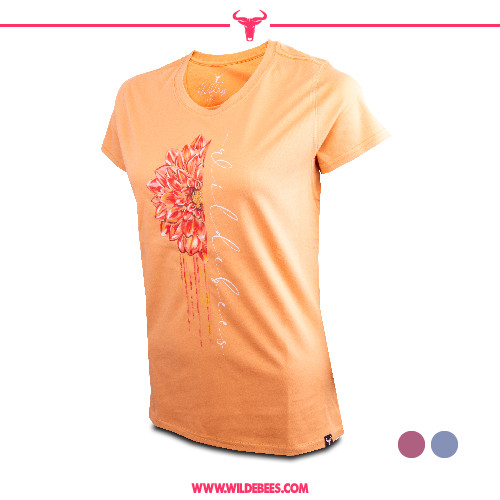 Short Sleeve Vertical Dahlia T-Shirt | Ladies