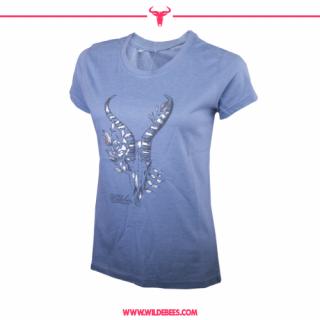 Short Sleeve Foil Sketch Skull T-Shirt  | Ladies