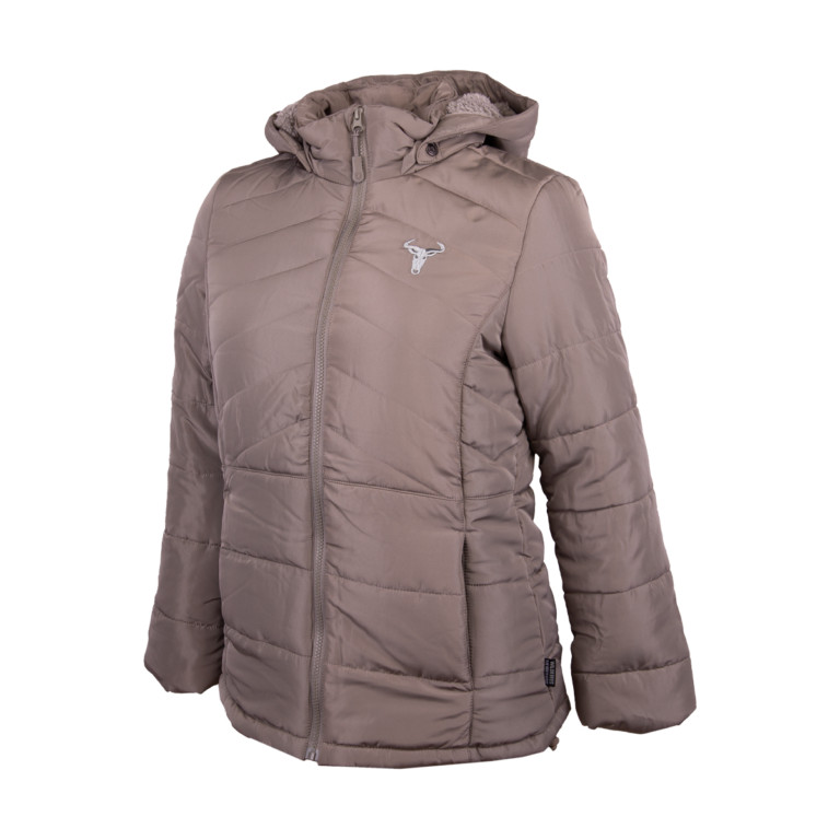 Teddy Fleece Plain Puffer Jacket | Ladies