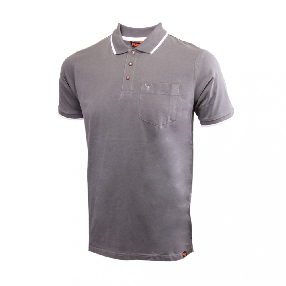 Pewter | White SJ Pocket Golfer Shirt | Men